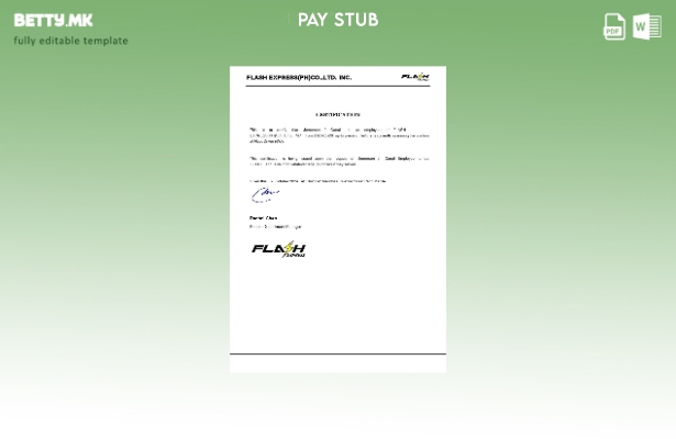 Модерен стил шаблон за уплатница Flash Express Co